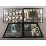 After Hans Ruedi Giger (1940-2014); four framed prints depicting horror scenes (42.5cm x 30cm).