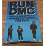 A large original promotional poster advertising Run DMC - 'Tougher than Leather' 152cm x 101cm.
