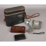 A quantity of vintage cameras. A Sekonic Zoom 8 Simplomat Model 100 cinecamera in original case,