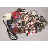 A quantity of costume jewellery. Beads, necklaces, bracelets etc.