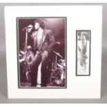 A mounted autograph display of James Brown (1933-2006). Height: 39cm, Width: 40cm.