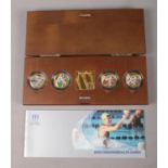 A G.B Piedfort 2002 Commonwealth Games Coloured Silver Proof Cased Set of Coins. A rare set of all 4