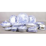 A collection of Spode Italian dinner wares. Plates, cheese dish, lidded tureen, dishes etc