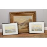 Three framed pictures. Includes Frank Bartlett (British early 20th century) pair of framed