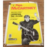 An original advertising poster showcasing Paul McCartney's 'Let It Be Liverpool' set on 28th June