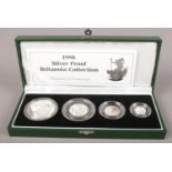 A Royal Mint 1998 United Kingdom Silver Proof Britannia Coin Collection. Boxed with certificate of