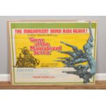 An original British quad film poster advertising 'Guns of the Magnificent Seven', printed by
