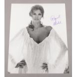 Raquel Welch, an autographed monochrome photograph. (25.5cm x 20.5cm) No provenance