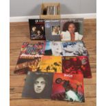 A box of mostly rock and pop vinyl LP records, to include Fleetwood Mac, Billy Joel, Meat Loaf,