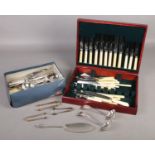 A quantity of flatware. Including canteen of cutlery, ladles, etc.