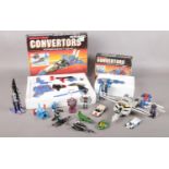 A quantity of Convertors toys. Including figures, boxed Deltarian fighter and shuttle, etc.