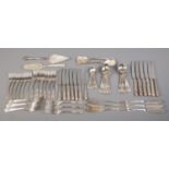 A 58 piece collection of EPNS Kings pattern cutlery, to include pie slice, salad servers and