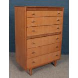 A Lebus teak chest of six drawers.
