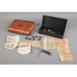 An small assortment of miscellaneous. To include a Latvian Bible, a Stag Ireland pocket knife and