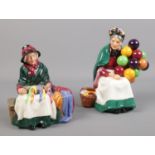 Two Royal Doulton figurines. 'Silks and Ribbons' HN 2017 & 'The Old Balloon Seller' HN 1315.