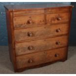 A Victorian mahogany splitting chest of two over three drawers. (108cm x 110cm)