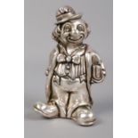 A silver filled clown paperweight, stamped silver to the back. Small chip to the brim of the clown's