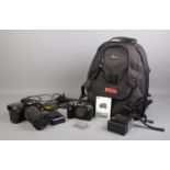 A large quantity of photographic equipment, including Nikon D300 with Sigma 18-125mm lens, Nikon D70