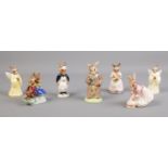 Seven Royal Doulton Bunnykins figures. To include Ballerina, Friar Tuck, Billie & Buntie, Nurse,