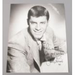 Jerry Lewis, autographed monochrome photograph. (25.5cm x 20cm) No provenance