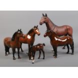 A collection of mostly Beswick ceramic horses, to include matt finish 'The Winner' 2421 and Dartmoor