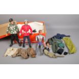 Two Palitoy Action Man figures with clothing accessories etc.