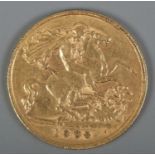 An Edward VII half sovereign coin, 1908. 4g.