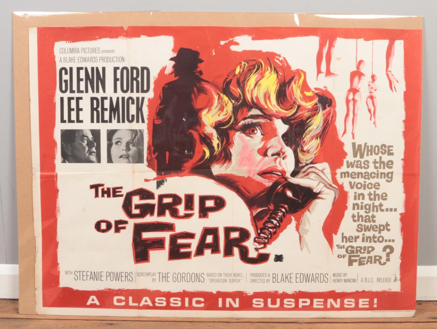 An original quad film poster for the film Grip of Fear, printed by The Haycock Press Ltd.