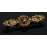 A Victorian 15ct gold and diamond brooch.