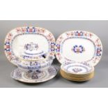 A quantity of Victorian Mintons dinnerware, to include large meat platter, plates and lidded tureen.