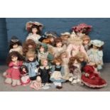 A large quantity of vintage dolls, to include some porcelain examples. Examples include Armando,