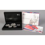 The Royal Mint: 2013 UK Britannia Collection five coin silver proof set; 10p, 20p, 50p, £1 and £2