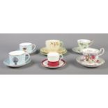 A small quantity of assorted ceramic cups/saucers. To include Royal Albert 'August', Aynsley,