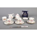 A collection of Royal Crown Derby ceramic's. To include 'Derby Posies' three coffee trio's, two