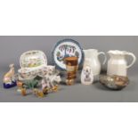 A quantity of miscellaneous. To include Hayter & Stickland jug, Losolware 'Exotic' plate, wade
