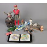 An assortment of TV & Film collectables. To include Captain Scarlet, Thunderbird 2, Stingray and