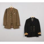 A Navy Officer's Jacket with a Royal Engineer Captain's uniform. Navy jacket pit to pit 50cm.