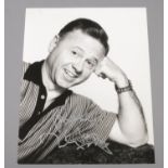 Mickey Rooney, autographed monochrome photograph, (25.5cm x 20.5cm)