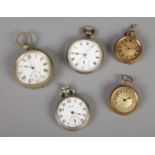 A collection of pocket watches. (5)