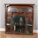 A Victorian mahogany over mantel mirror. (100cm height x 93.5cm width)