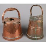 Two Victorian copper water pots. Including Lawden & Poole example, etc.