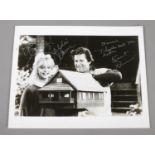 Goldie Hawn & Kurt Russell, autographed monochrome photograph, (20.5cm x 26cm)