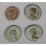 Four Roman Imperial coins. Including Constantius example, etc.