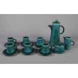 A Boulton West Country Pottery Coffee Set for Six. To include coffee pot, milk jug, sugar bowl and