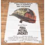 An Italian film poster advertising Full Metal Jacket, starring Stanely Kubrick (139cm x 100cm).