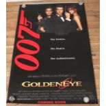 An original banner poster advertising James Bond: 'Goldeneye', starring Pierce Brosnan (178cm x