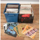Two boxes of LP records. Includes Frank Sinatra, Shirley Bassey, Nat King Cole etc.