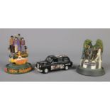 Two limited edition Franklin Mint Beatles models and taxi. To include 'Abbey Road' no CP06648 & '