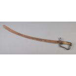 A 1796 Light Cavalry sword, with curved blade. Blade length: 84cm. Rust to the blade, evidence of