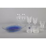 A quantity of mostly cut crystal glass ware. To include Edinburgh crystal tumblers, Stuart wine